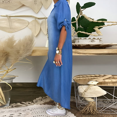 VIVILY | Denimkleid mit V-Ausschnitt