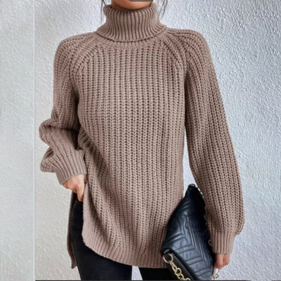 VIVILY | Rollkragenpullover mit Schlitz