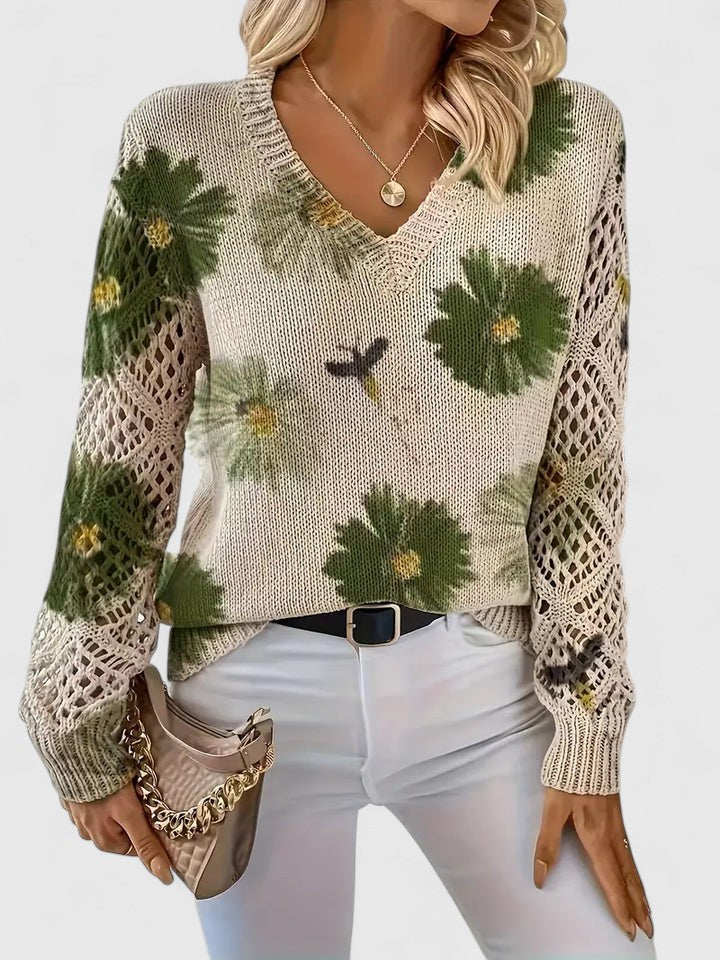 Vivily | Eleganter Pullover mit Blumenmuster