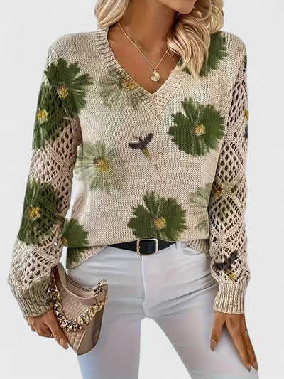Vivily | Eleganter Pullover mit Blumenmuster