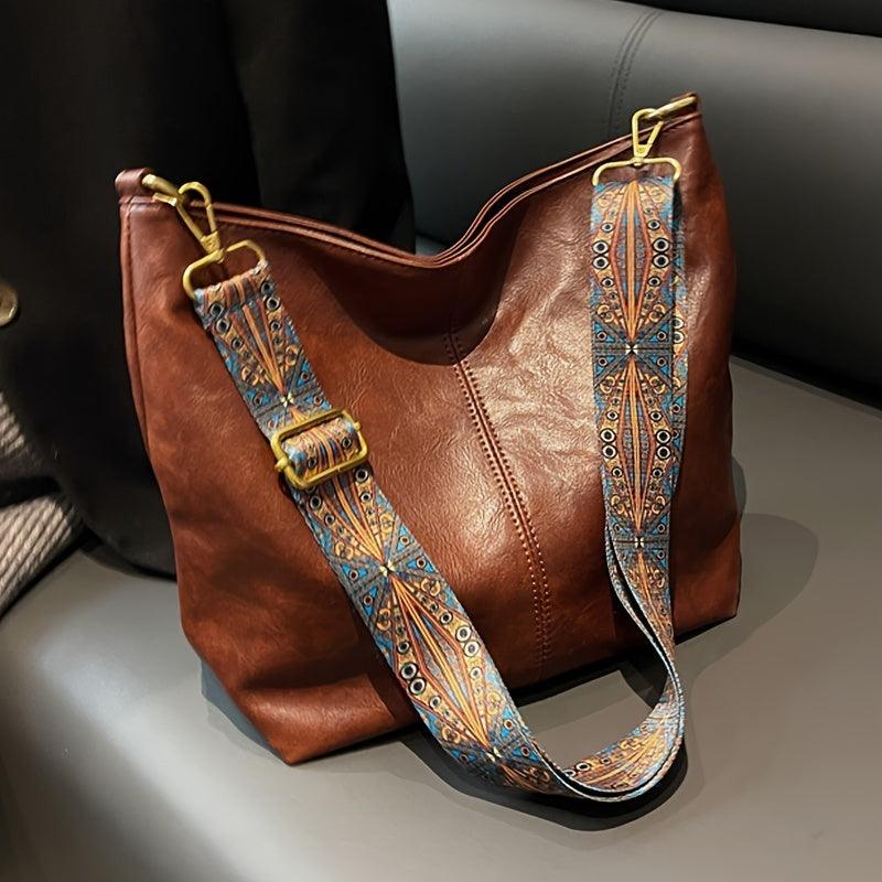 Marianne™ | Klassische Schultertasche mit verstellbarem Muster-Riemen
