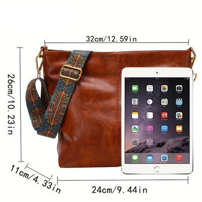 Marianne™ | Klassische Schultertasche mit verstellbarem Muster-Riemen