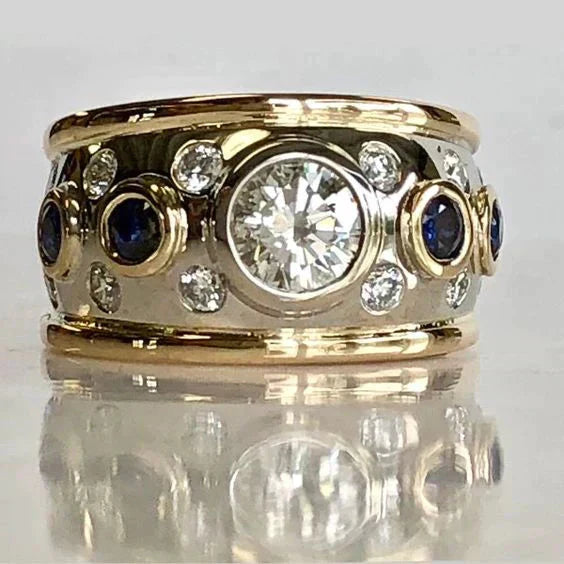 Retro Gold Einlage Zirkonring