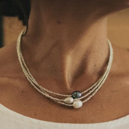 VIVILY | Elegantes Vintage-Halsband aus hochwertigen Süßwasserperlen