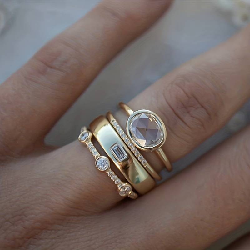 VIVILY | Gold- und Zirkonia-Ring-Set