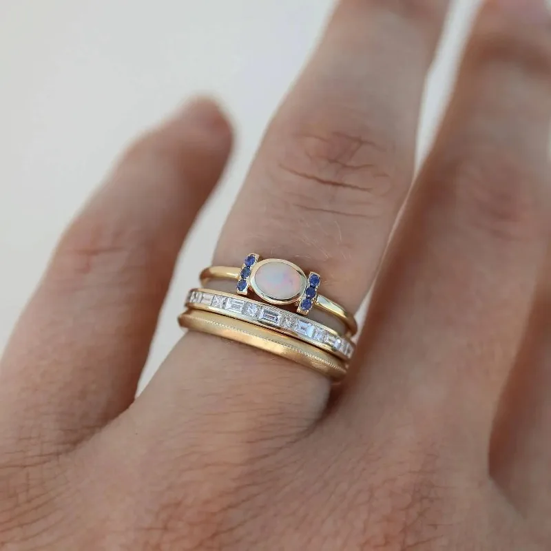 VIVILY | Retro Goldopal Ring Trio