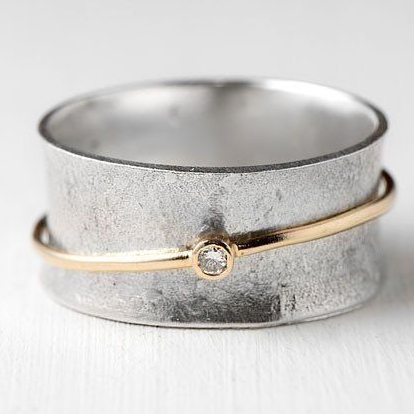 VIVILY | Vintage Gold Zirkonia Silberring