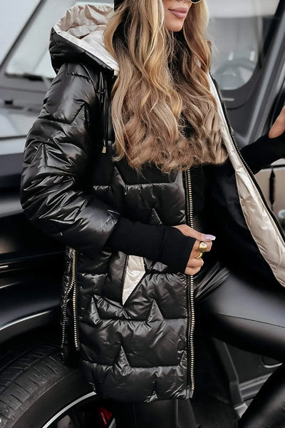 Katja | Eleganter Wintermantel mit Kapuze und Fütterung