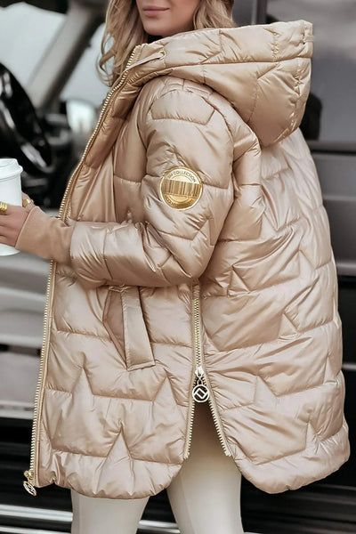 Katja | Eleganter Wintermantel mit Kapuze und Fütterung