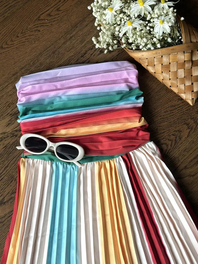 Ilona™ | Maxi Kleid mit bunten Streifen