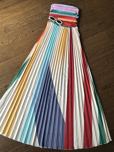 Ilona™ | Maxi Kleid mit bunten Streifen