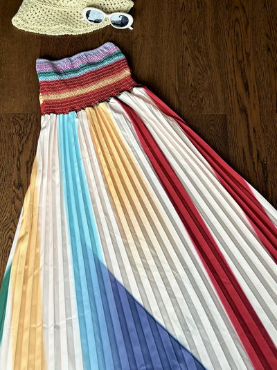 Ilona™ | Maxi Kleid mit bunten Streifen