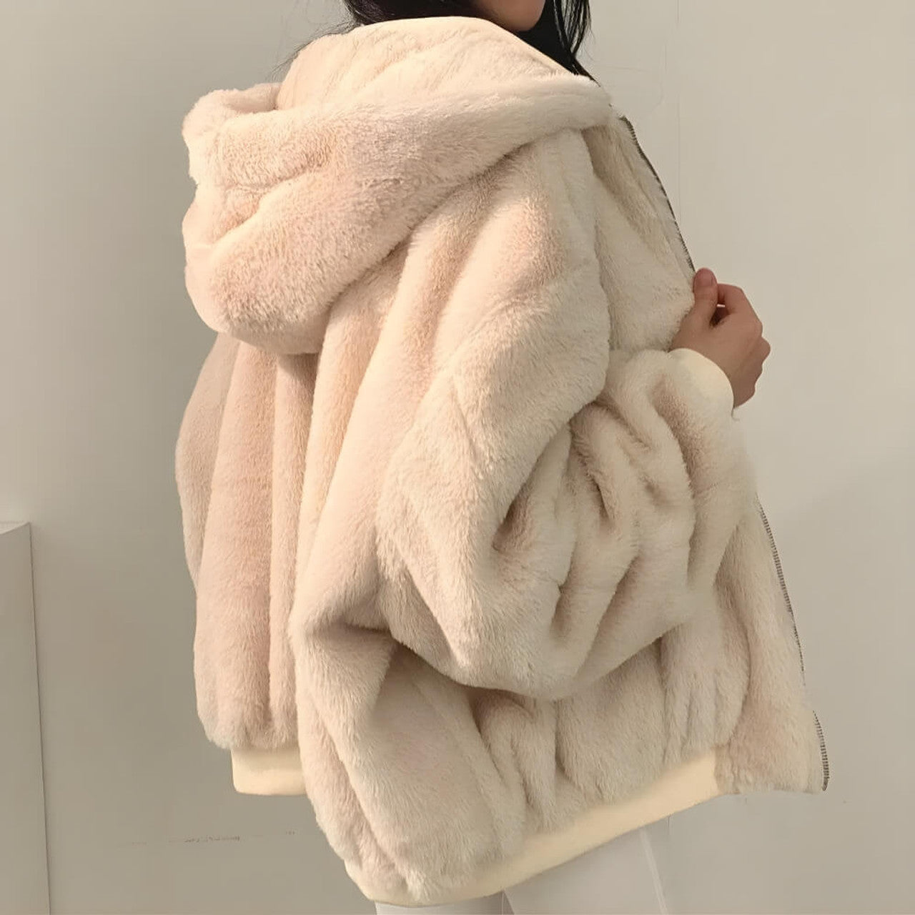 VIVILY | Wendbare Teddy-Wolljacke mit Kapuze