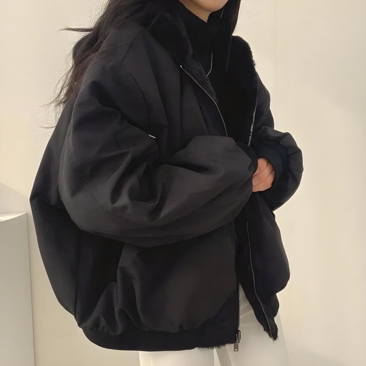 VIVILY | Wendbare Teddy-Wolljacke mit Kapuze