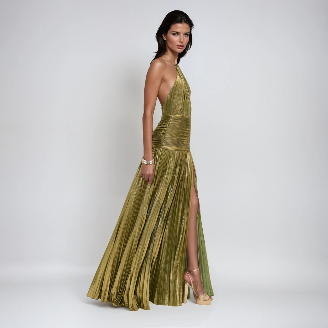 Helena™ | Elegantes Metallic-Maxikleid