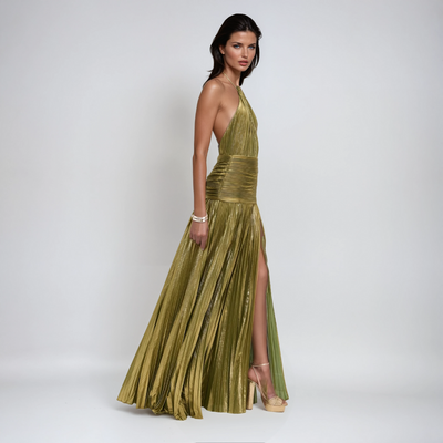 Helena™ | Elegantes Metallic-Maxikleid