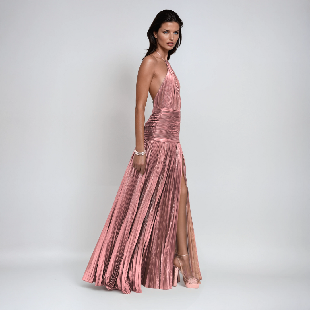 Helena™ | Elegantes Metallic-Maxikleid