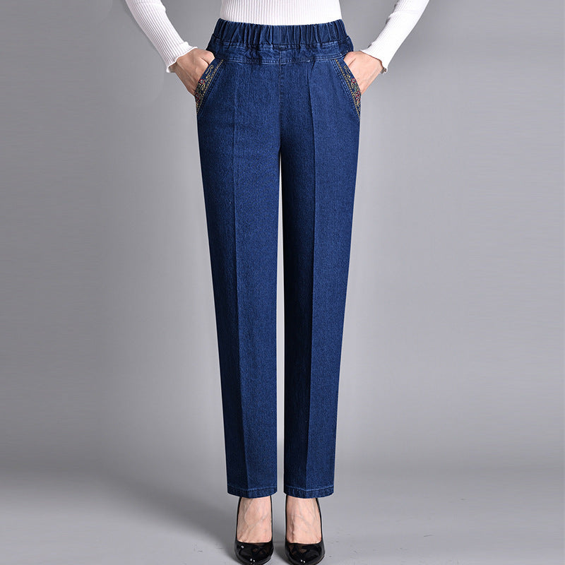 Camille – Damenjeans mit Seitentaschen und elastischem Bund