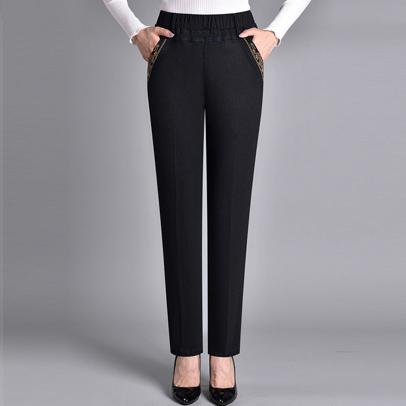 Camille – Damenjeans mit Seitentaschen und elastischem Bund