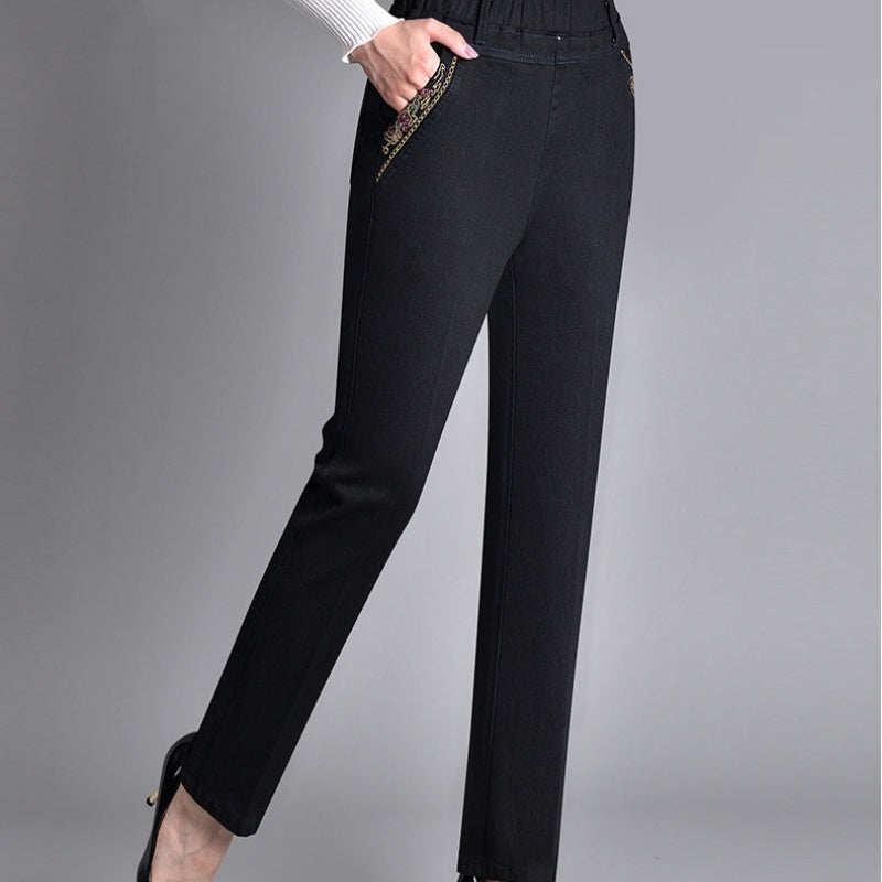 Camille – Damenjeans mit Seitentaschen und elastischem Bund