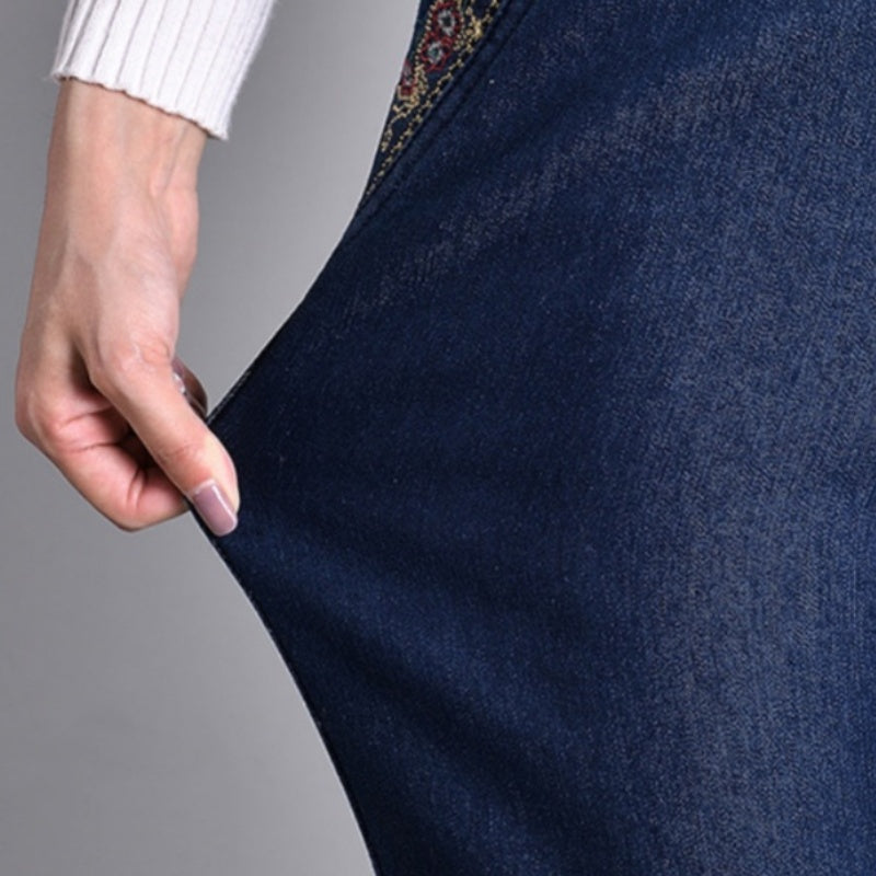 Camille – Damenjeans mit Seitentaschen und elastischem Bund