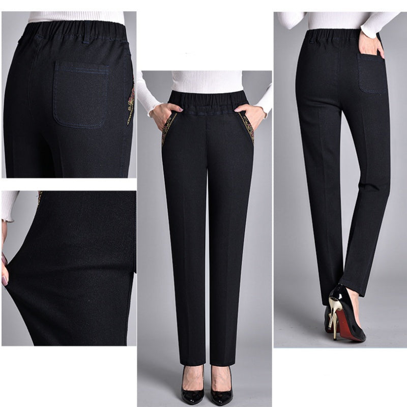 Camille – Damenjeans mit Seitentaschen und elastischem Bund